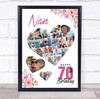 Photo Collage 70th Birthday Custom Gift For Nan 19-Photo Floral Print Or Canvas Photo Collage 70th Birthday Custom Gift For Nan 19-Photo Floral Print Or Canvas