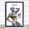 Photo Collage 70th Birthday Gift For Uncle 9-Photo Man Portrait Print Or Canvas