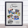 Photo Collage 80th Birthday Custom Gift For Cousin 7-Photo Grey Print Or Canvas Photo Collage 80th Birthday Custom Gift For Cousin 7-Photo Grey Print Or Canvas