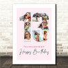 Photo Collage 10-Photo 13th Birthday Custom Gift For Girls Pink Print Or Canvas
