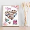 Photo Collage 80th Birthday Custom Gift For Mum 19-Photo Floral Print Or Canvas