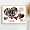 Photo Collage 90th Birthday Custom Gift For Nan 20-Photo Hearts Print Or Canvas