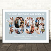 Photo Collage Blue Birthday Gift For Brother 23-Photo Year 1996 Print Or Canvas
