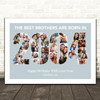 Photo Collage Blue Birthday Gift For Brother 35-Photo Year 2004 Print Or Canvas