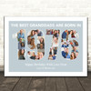 Photo Collage Blue Birthday Gift For Grandad 22-Photo Year 1976 Print Or Canvas