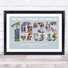 Photo Collage Blue Birthday Gift For Stepdad 24-Photo Year 1935 Print Or Canvas