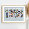 Photo Collage Blue Birthday Gift For Stepdad 24-Photo Year 1956 Print Or Canvas