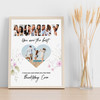 Photo Collage Mummy's Birthday Custom Gift 4-Photo Heart Floral Print Or Canvas