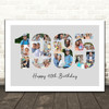 Photo Collage Photo Birthday Custom Gift For Him Grey Year 1985 Print Or Canvas