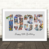 Photo Collage Photo Birthday Custom Gift For Him Grey Year 1935 Print Or Canvas