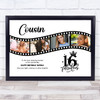 Photo Collage 16th Birthday Gift For Cousin 4-Photo Camera Film Print Or Canvas