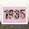Photo Collage Pink Birthday Gift For Fiancee 24-Photo Year 1935 Print Or Canvas