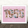 Photo Collage Pink Birthday Gift For Grandma 25-Photo Year 1966 Print Or Canvas