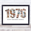 Photo Collage White Birthday Gift For Anyone 21-Photo Year 1976 Print Or Canvas