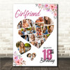 Photo Collage 18th Birthday Gift For Girlfriend 19-Photo Floral Print Or Canvas