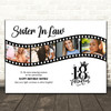 Photo Collage 18th Birthday Gift For Sister-In-Law 4-Photo Film Print Or Canvas