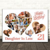 Photo Collage 21st Birthday Gift For Daughter-In-Law 20-Photo s Print Or Canvas