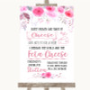 Pink Watercolour Floral Cheeseboard Cheese Song Personalised Wedding Sign