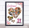 Photo Collage 21st Birthday Gift For Girlfriend 19-Photo Floral Print Or Canvas