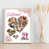 Photo Collage 21st Birthday Gift For Girlfriend 19-Photo Floral Print Or Canvas