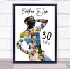 Photo Collage 30th Birthday Gift For Brother-In-Law 9-Photo Man Print Or Canvas