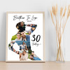 Photo Collage 30th Birthday Gift For Brother-In-Law 9-Photo Man Print Or Canvas
