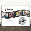 Photo Collage 30th Birthday Gift For Cousin 4-Photo Camera Film Print Or Canvas