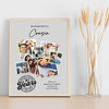 Photo Collage 30th Birthday Custom Gift For Cousin 7-Photo Grey Print Or Canvas