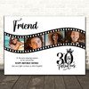 Photo Collage 30th Birthday Gift For Friend 4-Photo Camera Film Print Or Canvas