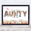 Photo Collage Floral 5-Photo Custom Gift For Aunty Any Occasion Print Or Canvas