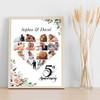 Photo Collage 5th Wedding Anniversary Gift 14-Photo Pink Floral Print Or Canvas Photo Collage 5th Wedding Anniversary Gift 14-Photo Pink Floral Print Or Canvas