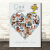Photo Collage Gift For Dad Father's Day 16-Photo Blue No.1 Dad Print Or Canvas Photo Collage Gift For Dad Father's Day 16-Photo Blue No.1 Dad Print Or Canvas