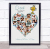 Photo Collage Gift For Dad Father's Day 16-Photo Blue No.1 Dad Print Or Canvas Photo Collage Gift For Dad Father's Day 16-Photo Blue No.1 Dad Print Or Canvas