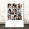 Photo Collage Mother's Day Gift For Best Mum 8-Photo Red Heart Print Or Canvas