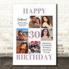 Photo Collage 30th Birthday Custom Gift For Girlfriend 6-Photo Print Or Canvas