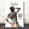 Photo Collage 30th Birthday Custom Gift For Nephew 9-Photo Man Print Or Canvas