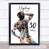 Photo Collage 30th Birthday Custom Gift For Nephew 9-Photo Man Print Or Canvas