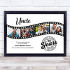 Photo Collage 30th Birthday Gift For Uncle 4-Photo Camera Film Print Or Canvas