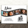 Photo Collage 40th Birthday Gift For Niece 4-Photo Camera Film Print Or Canvas