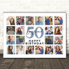 Photo Collage 50th Birthday Custom Gift For Boyfriend 20-Photo Print Or Canvas