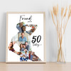 Photo Collage 50th Birthday Custom Gift For Friend 9-Photo Man Print Or Canvas