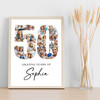 Photo Collage 50th Birthday Gift For Her 17-Photo Age 50 White Print Or Canvas