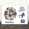 Photo Collage 60th Birthday Gift For Brother 14-Photo Football Print Or Canvas Photo Collage 60th Birthday Gift For Brother 14-Photo Football Print Or Canvas