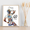 Photo Collage 60th Birthday Custom Gift For Cousin 9-Photo Man Print Or Canvas