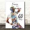 Photo Collage 60th Birthday Custom Gift For Fiancé 9-Photo Man Print Or Canvas