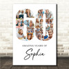 Photo Collage 60th Birthday Gift For Her 18-Photo Age 60 White Print Or Canvas Photo Collage 60th Birthday Gift For Her 18-Photo Age 60 White Print Or Canvas