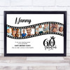Photo Collage 60th Birthday Gift For Nanny 4-Photo Camera Film Print Or Canvas