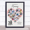 Photo Collage 70th Birthday Gift For Mummy 16-Photo Pink Heart Print Or Canvas Photo Collage 70th Birthday Gift For Mummy 16-Photo Pink Heart Print Or Canvas
