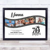 Photo Collage 70th Birthday Gift For Nanna 4-Photo Camera Film Print Or Canvas
