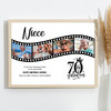 Photo Collage 70th Birthday Gift For Niece 4-Photo Camera Film Print Or Canvas